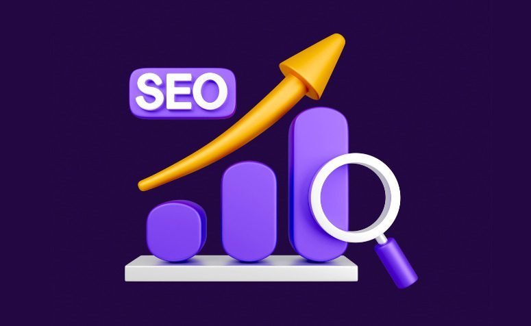 Gráfico ilustrando métricas de desempenho SEO de um artigo de blog