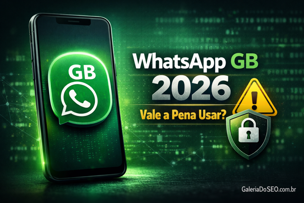 WhatsApp GB em 2026 mostrando recursos e alerta de riscos de segurança